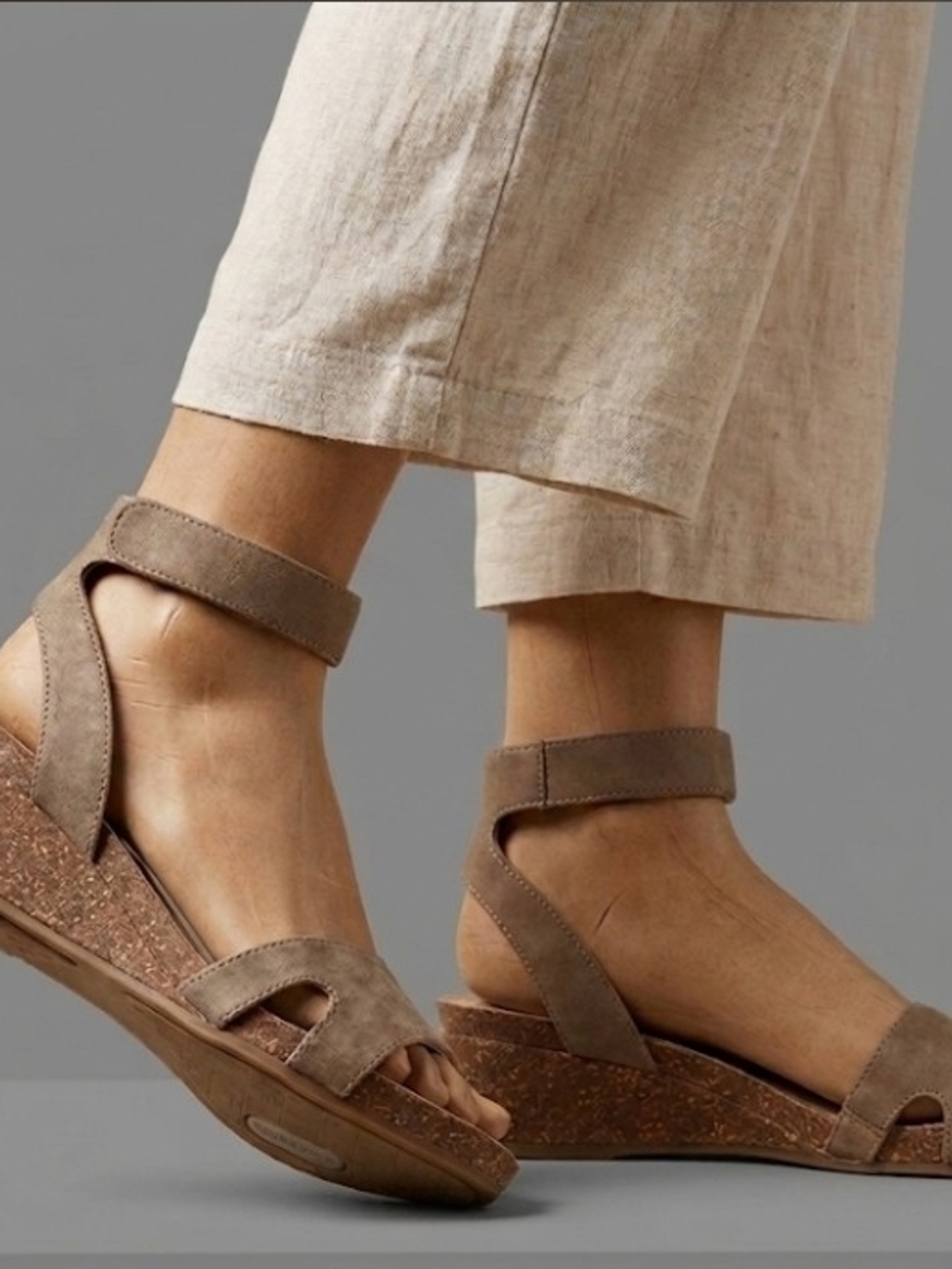 Adam Tucker by Me Too Mally Taupe Ankle Strap Sandals Size 7.5 M